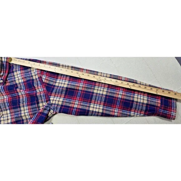 RidgeCut Tough Wear Red Blue Plaid Heavy Flannel Shirt Men’s Medium NWT - Picture 13 of 14